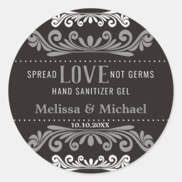 Adesivo Spread Love Wedding Hand Sanitizer Favorece Cinzas