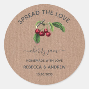 Adesivo Spread The Love Cereja Jam Kraft Paper Favor