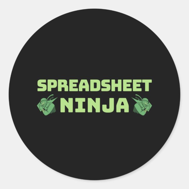 Adesivo Spreadsheet ninja classic round sticker (Frente)