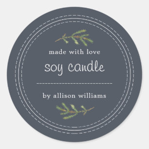 Adesivo Sprig De Sprig De Soja Homemada Escreve Em Azul Es