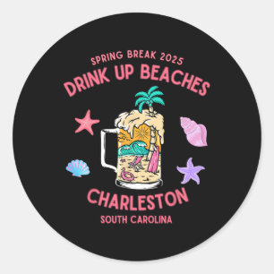 Adesivo Spring Break 2025 Beber Praias Charleston Sout