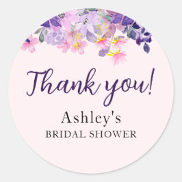 Adesivo Spring Bridal shower with wildflowers Purple Color