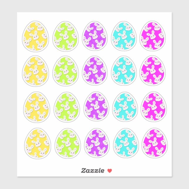 Adesivo Spring Bunny Face Easter Eggs-Pastel Sticker Sheet (Folha)