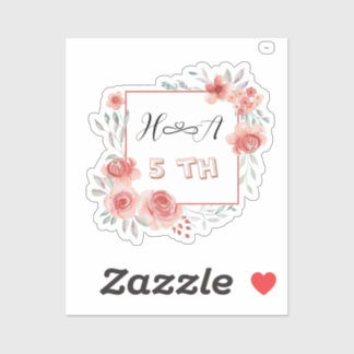 Adesivo Spring Floral Anniversary | Elegant Modern Wedding