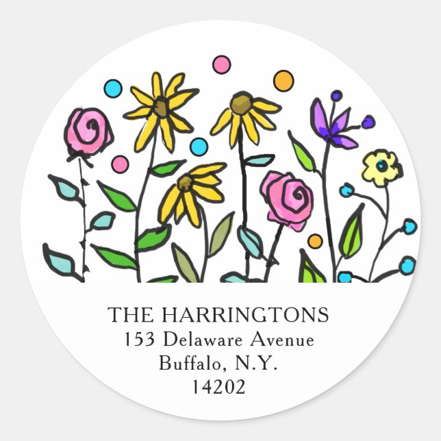 Adesivo Spring Wildflowers Floral Return Address Label (Frente)