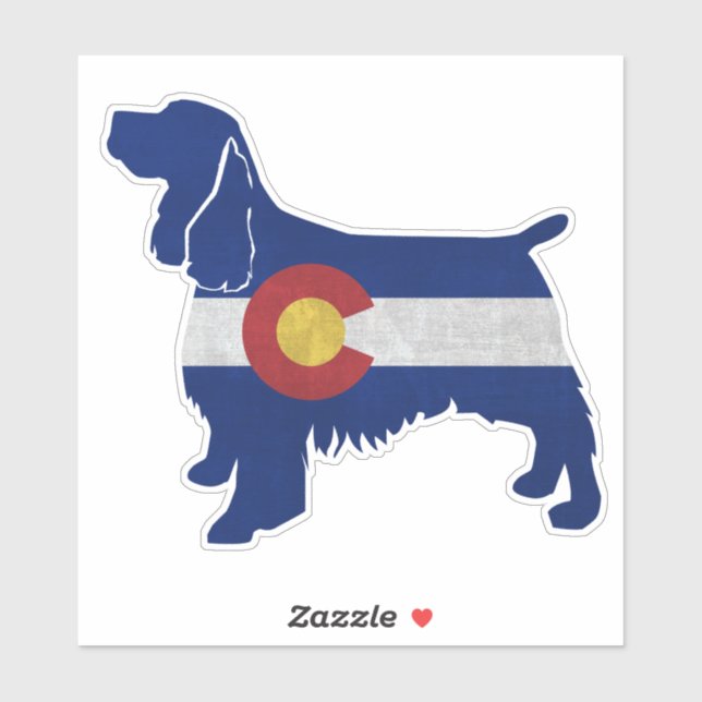 Adesivo Springer Spaniel Dog Breed Colorado Flag (Folha)