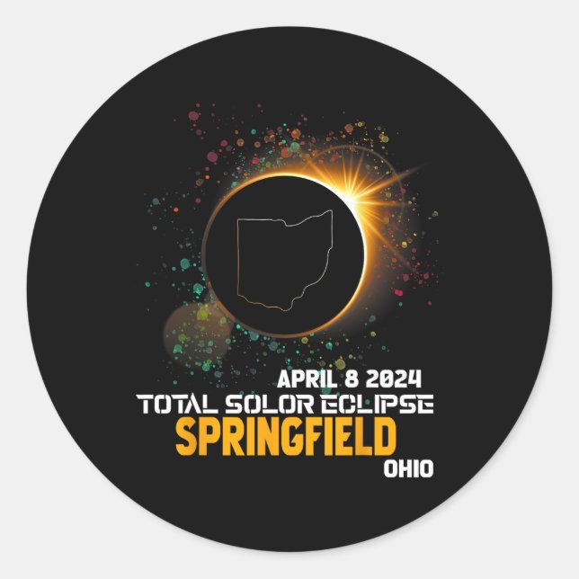 Adesivo Springfield Ohio Total Solar Eclipse 2024 1 (Frente)