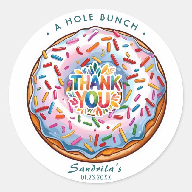 Adesivo Sprinkle Donut Obrigado um Monte  (Frente)