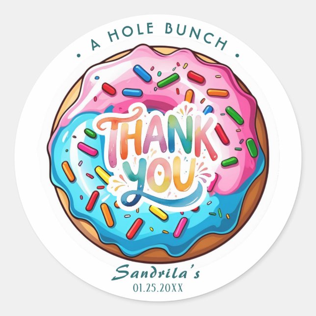 Adesivo Sprinkle Donut Thanks a Hole Bunch  (Frente)