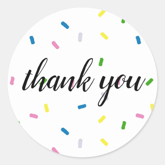 Adesivo Sprinkle Obrigado Festa de aniversário Stickers (Frente)