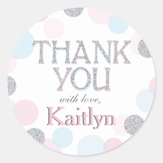 Adesivo Sprinkle Pontos Obrigado Rótulo (Frente)