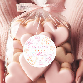Adesivo Sprinkle Ribbon Baby Shower Round Stickers