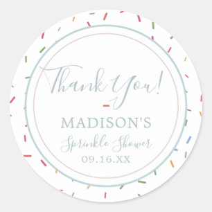 Adesivo Sprinkles Coloridos Bebê Sprinkle Obrigado
