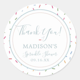 Adesivo Sprinkles Coloridos Bebê Sprinkle Obrigado