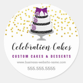 Adesivo Sprinkles Dourados Elegantes e Stic redonda Clássi