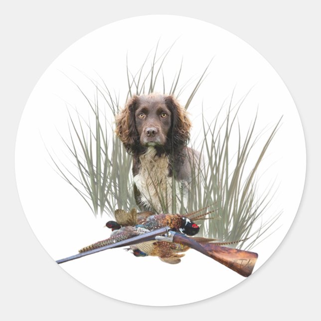Adesivo Sprocker Spaniel, Arte de cães-Arma (Frente)