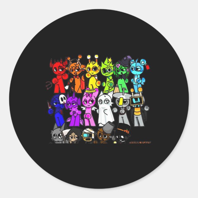 Adesivo Sprunky Happy Halloween Funbot Jevin Simon Pinki O (Frente)