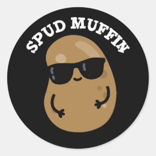 Adesivo Spud Muffin Funny Potato Pun Dark BG