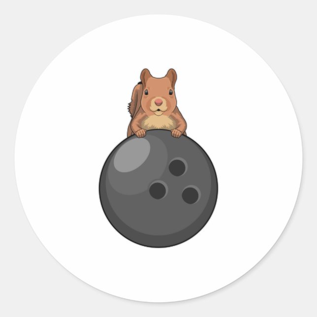 Adesivo Squirrel at Bowling with Bowling ball (Frente)