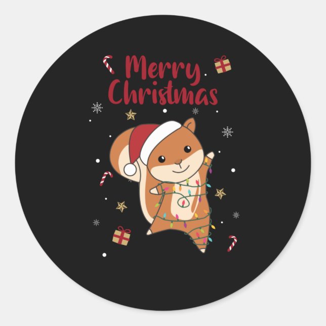 Adesivo Squirrel Christmas Winter Animals (Frente)