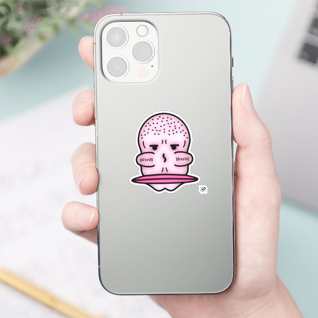 Adesivo Sr. Cara de desenho animado estranho com maçãs do  (Telefone)