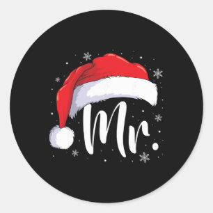 Adesivo Sr e Sra Claus Casais de Pijama de Natal Combinand