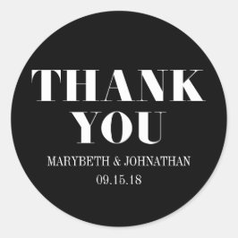 Adesivo Sr. e Sra. Modern Bold Wedding Obrigado Sticker