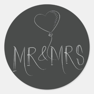 Adesivo Sr. e Sra. Recem casados Cinza Black Heart Love St