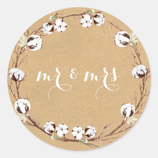 Adesivo Sr. e Sra. Rustic Envelope Seals (Frente)