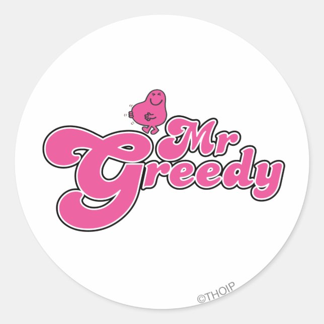 Adesivo Sr. Greedy | Letra rosa (Frente)