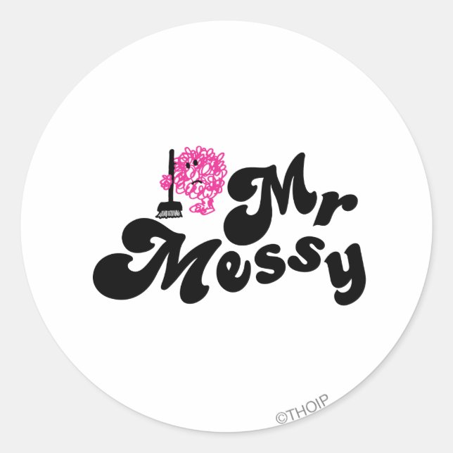 Adesivo Sr. Messy | Limpeza Com Vassoura (Frente)