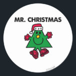 Adesivo Sr. Natal | Chapéus e luvas festivos<br><div class="desc">É duro não amar as férias quando o Sr. Natal vem celebrar com você! Formatado como uma árvore de Natal e esportando uma matiz verde, este personagem do Sr. Men está pronto para espalhar algumas alegrias de férias. Crie alguns presentes de Natal divertidos usando este design para personalizar nossos incríveis...</div>