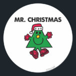 Adesivo Sr. Natal | Chapéus e luvas festivos<br><div class="desc">É duro não amar as férias quando o Sr. Natal vem celebrar com você! Formatado como uma árvore de Natal e esportando uma matiz verde, este personagem do Sr. Men está pronto para espalhar algumas alegrias de férias. Crie alguns presentes de Natal divertidos usando este design para personalizar nossos incríveis...</div>