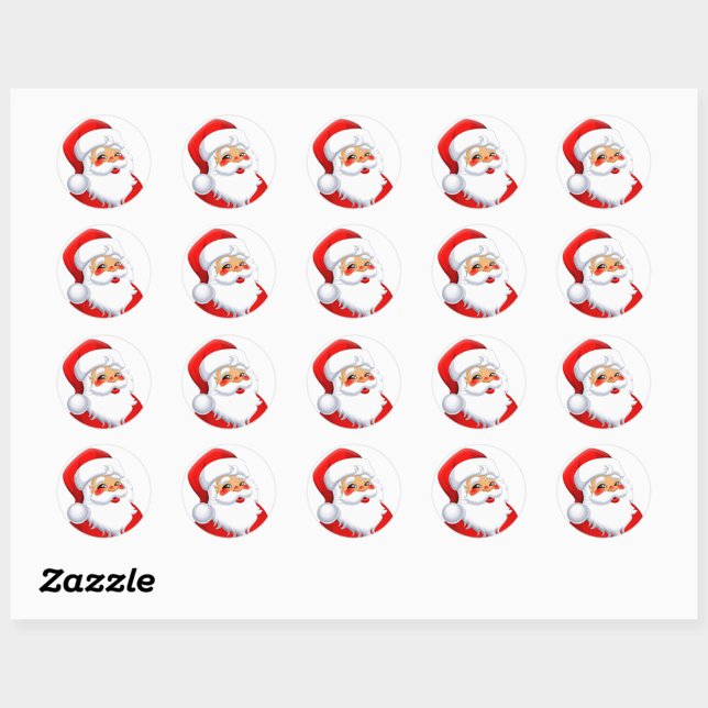 Adesivo Sr. Papais noeis (Cute Santa Claus Round Stickers!)