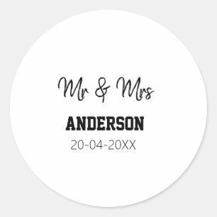 Adesivo Sr. & Sra. adicionar nome da família data ano casa