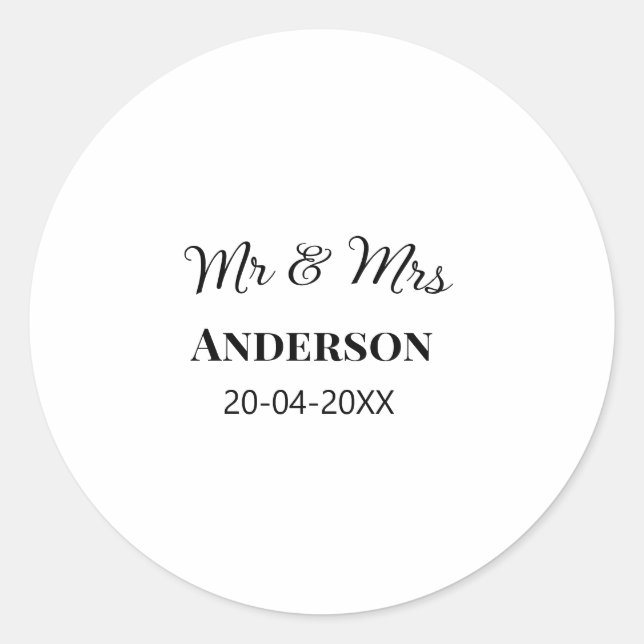 Adesivo Sr. & Sra. adicionar nome da família data ano casa (Frente)