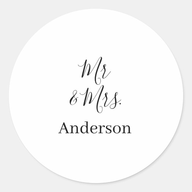 Adesivo Sr. & Sra. adicionar nome da família data ano casa (Frente)