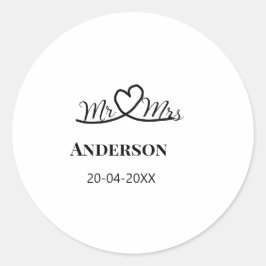 Adesivo Sr. & Sra. adicionar nome da família data ano casa