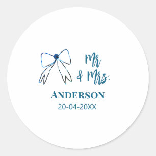Adesivo Sr. & Sra. adicione nome data casamento favor arco