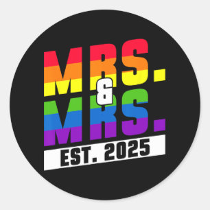 Adesivo Sra. E Sra. Est. 2025 - Orgulho gay Wedding