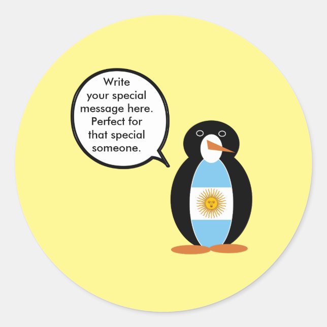 Adesivo Sra. Pinguim Fala Bandeira Argentina (Frente)