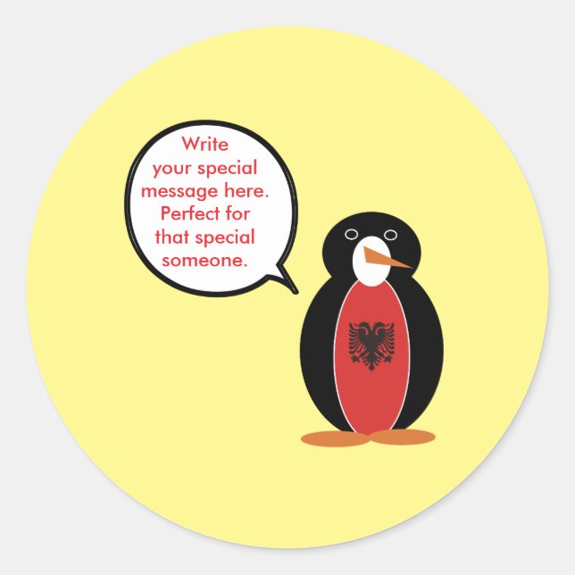 Adesivo Sra. Pinguim Personalizada Albânia (Frente)