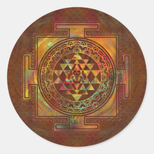 Adesivo Sri colorido Yantra/Sri Chakra