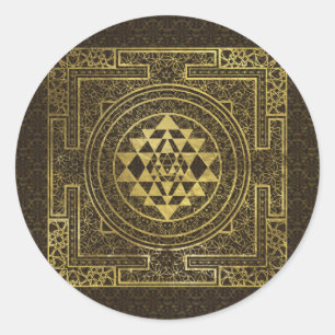 Adesivo Sri Dourado Yantra/Sri Chakra