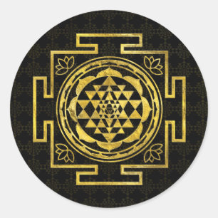 Adesivo Sri dourado Yantra/Sri Chakra