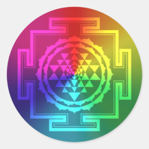 Adesivo Sri espiritual Yantra - arco-íris