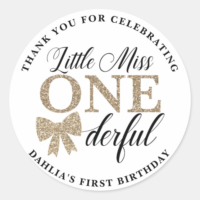 Adesivo Srta. Onemagia Stickers, Preto e Dourado (Frente)