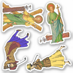 Adesivo SS. Andrew & Jude e 2 mulheres Golfistas Vintage