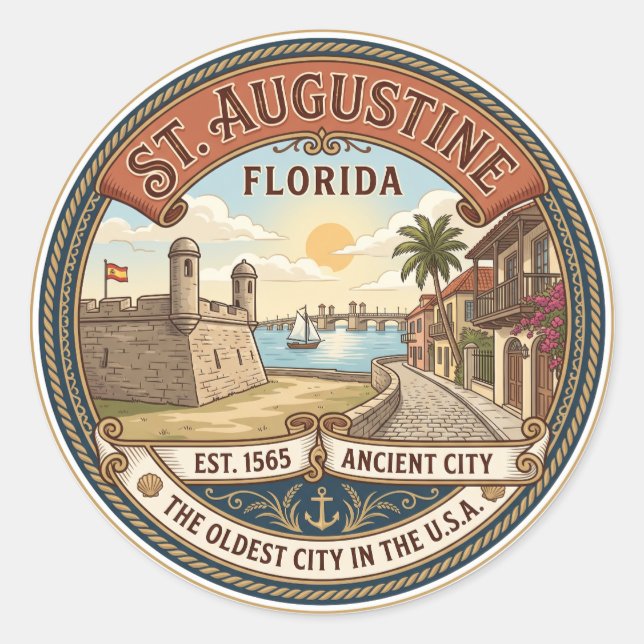 Adesivo St. Augustine Flórida (Frente)