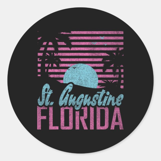 Adesivo St. Augustine Florida Fl Citrus State Miami Vibes  (Frente)